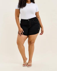 Judy Blue - High Waist Star Studded Slim Denim Short