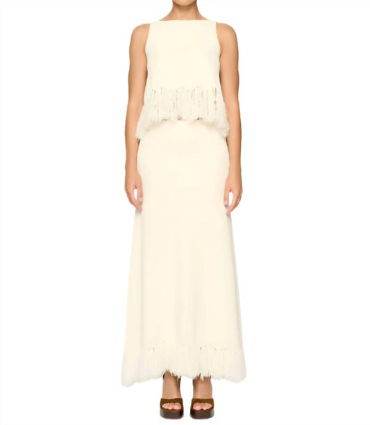 Clea - Clarissa Fringe Knit Maxi Skirt