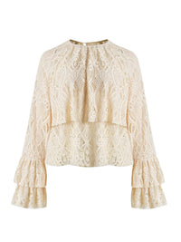 Mat Fashion - LACEY TIERED LONG SLEEVE BLOUSE