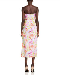 cinq a sept Midnight Tulips Denali Dress in pale lavender multi - women's dress - detail view