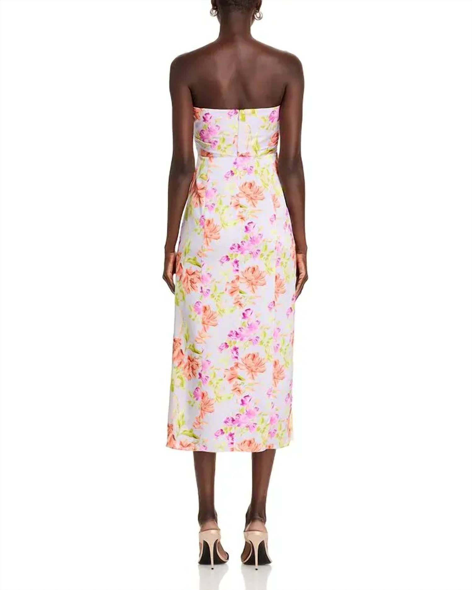 cinq a sept Midnight Tulips Denali Dress in pale lavender multi - women's dress - detail view