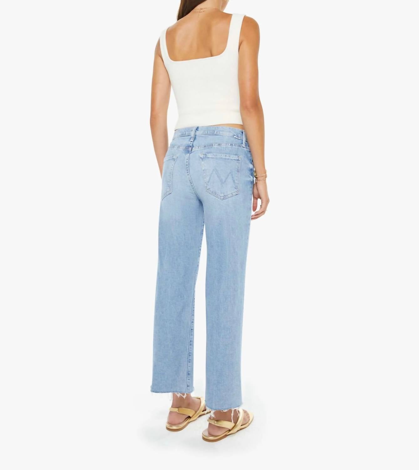 Mother - Mid Rise Rambler Zip Ankle Fray Jeans