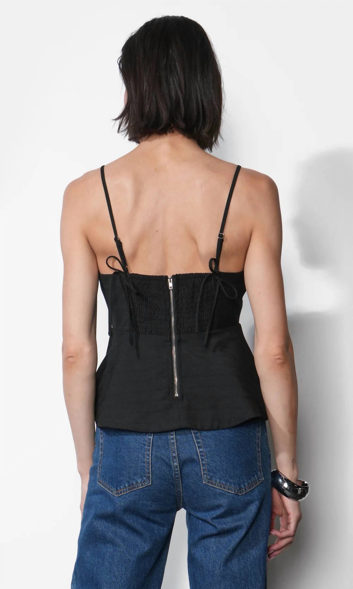 GREYLIN Women's Everly Top in black - women's shirt - detail view