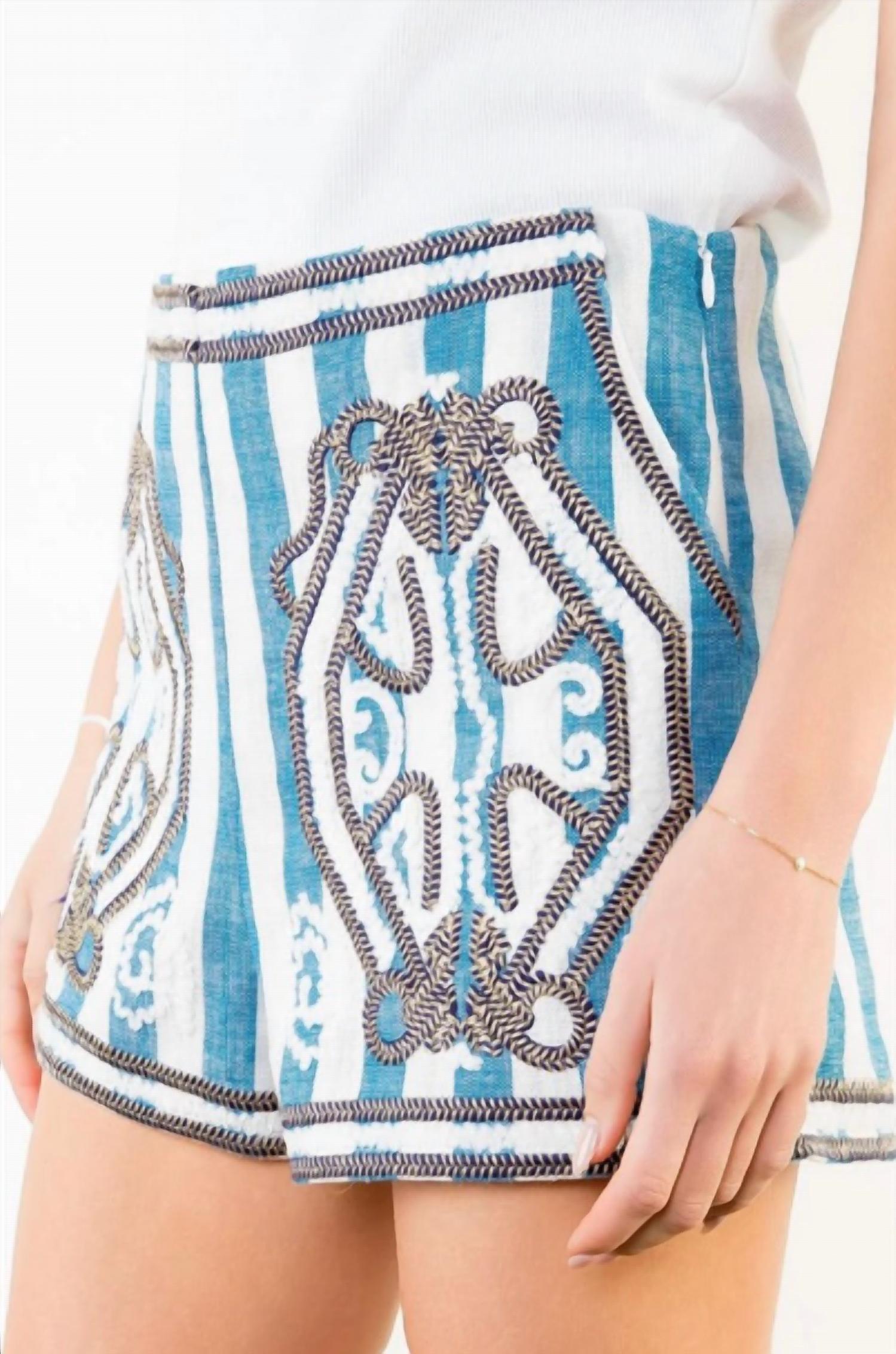 Thml - Embroidered Stripe Pattern Shorts