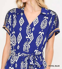 Umgee - Border Print Collared Midi Dress