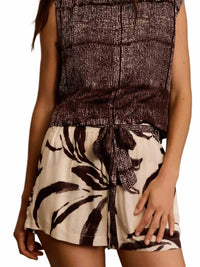 Bella Dahl - Women's Ruffle Waist Contrast Tie Short