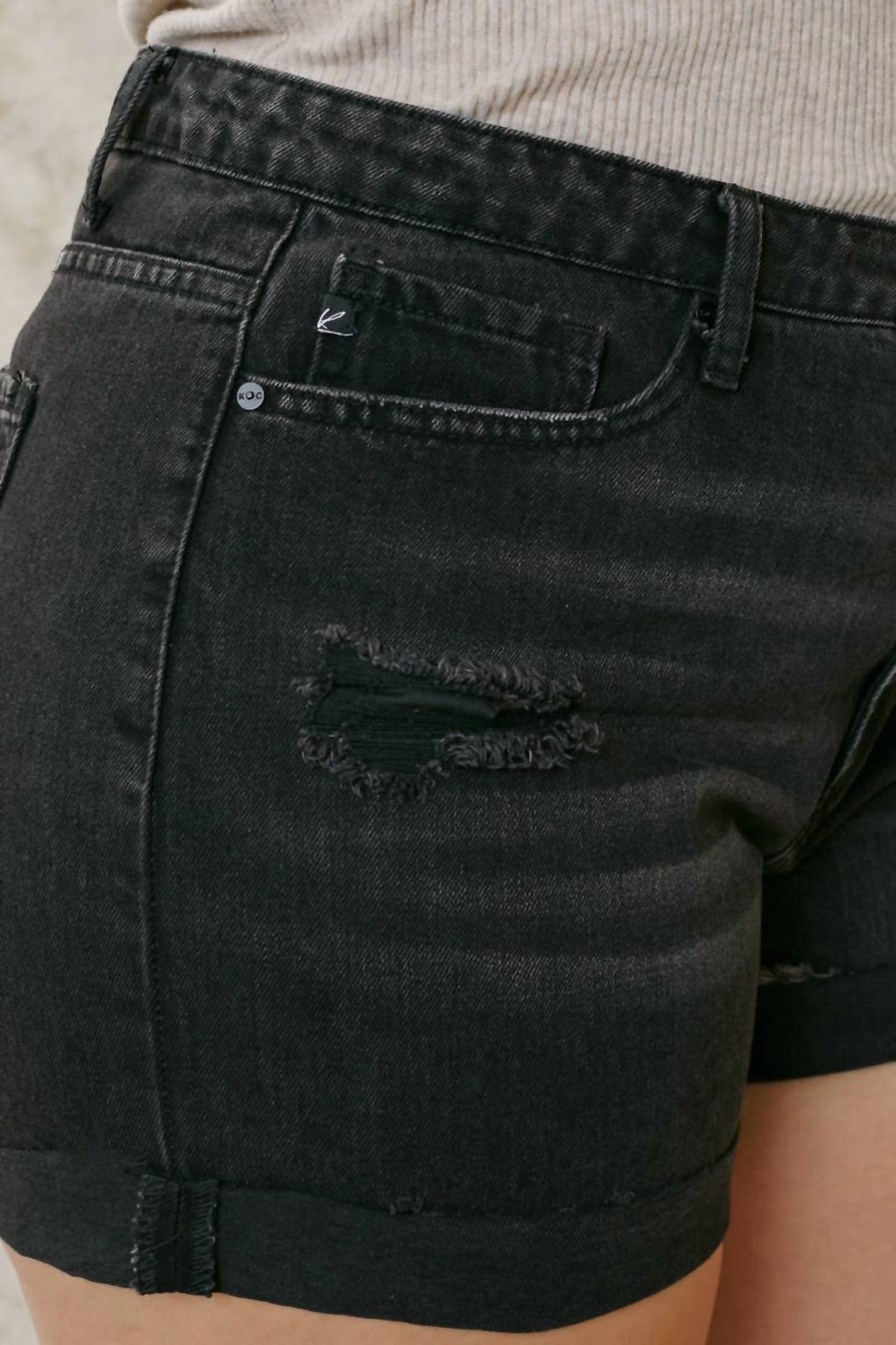 Kancan - High Rise Denim Shorts - Plus
