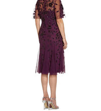 Adrianna Papell - Embellished Flutter Sleeve A Line Dress
