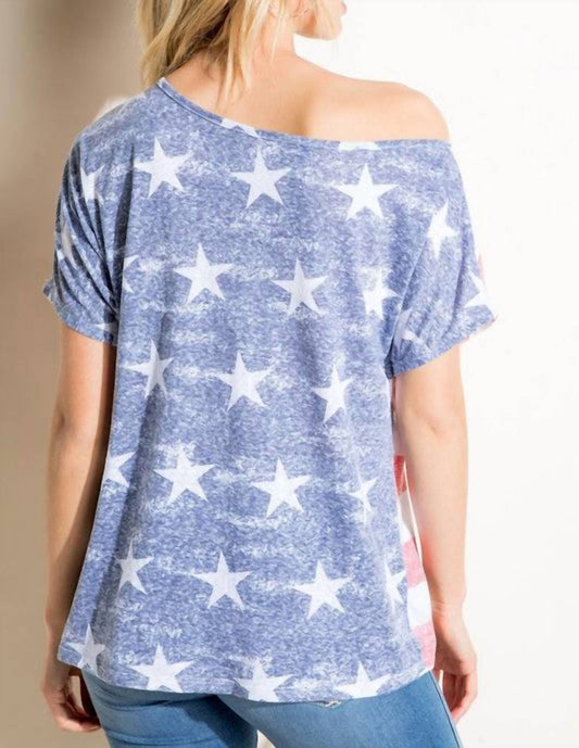 American Flag Plus Tee With Sequin Pocket Plus