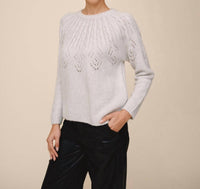 Bella Dahl Relaxed Sweater in frosted oat - women's sweater - detail view