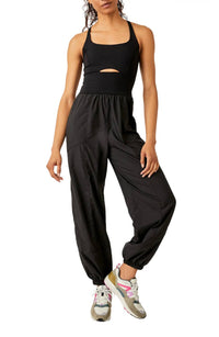 Free People Righteous Crisscross Onesie in black - women's pants