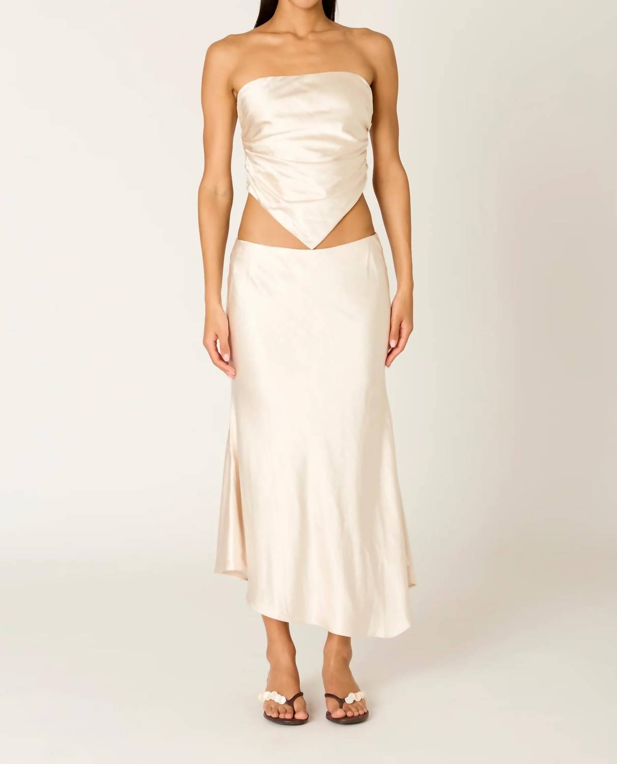 Nia - Beatrice Satin Midi Skirt