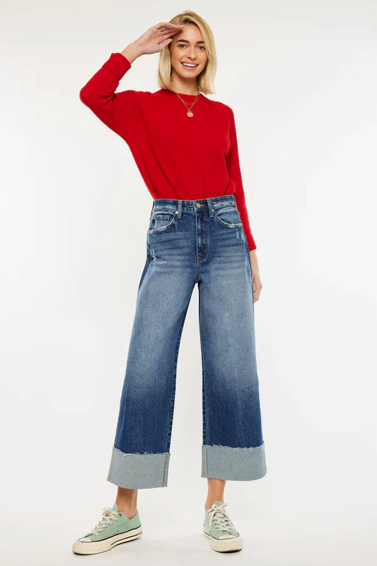 Kancan - 90's Cropped Wide Jeans