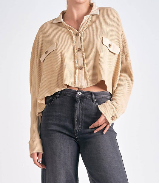 Elan - Crop Button Down Jacket