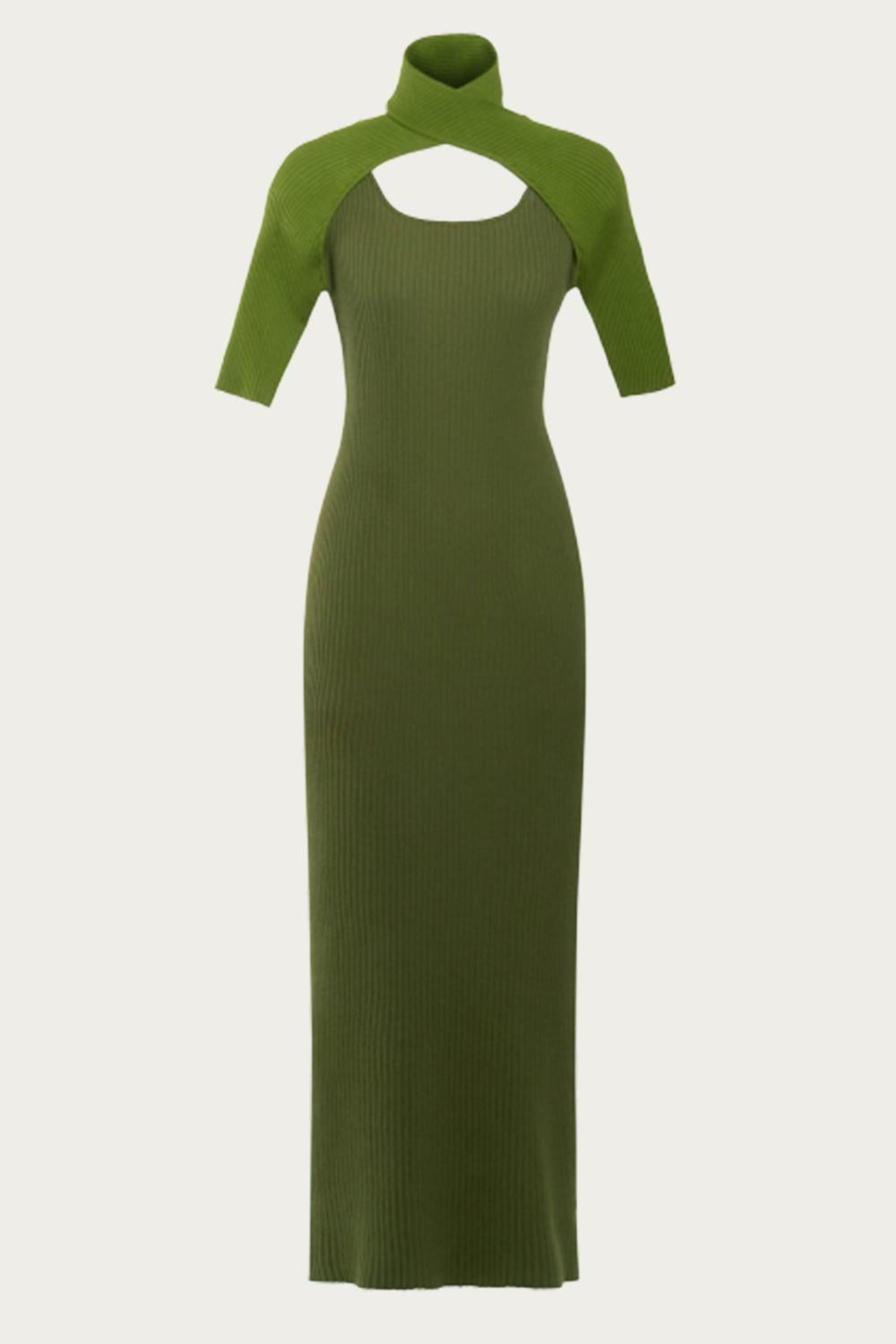 LOOP LAYERED KNIT DRESS
