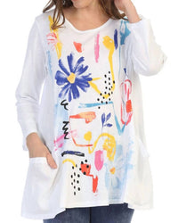 Jess & Jane - Lulu Mineral Washed Cotton Contrast Top