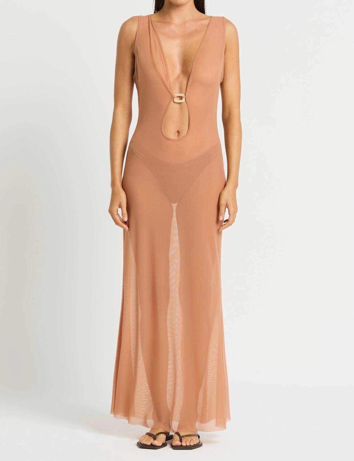 bond-eye Ring harper dress in fawn - women's swimwear