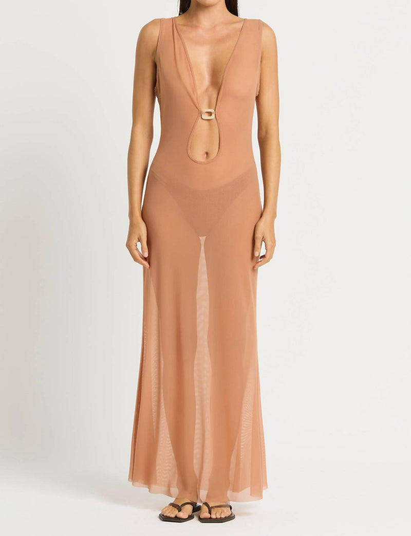bond-eye Ring harper dress in fawn - women's swimwear