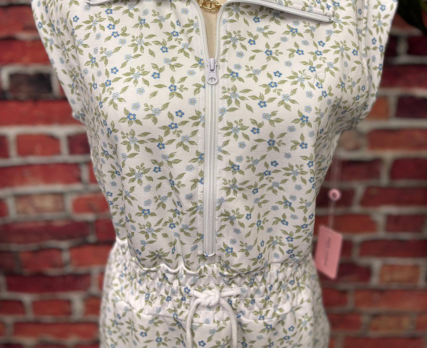 Simply Southern - Women's Floral Zip-front Sleeveless Dress
