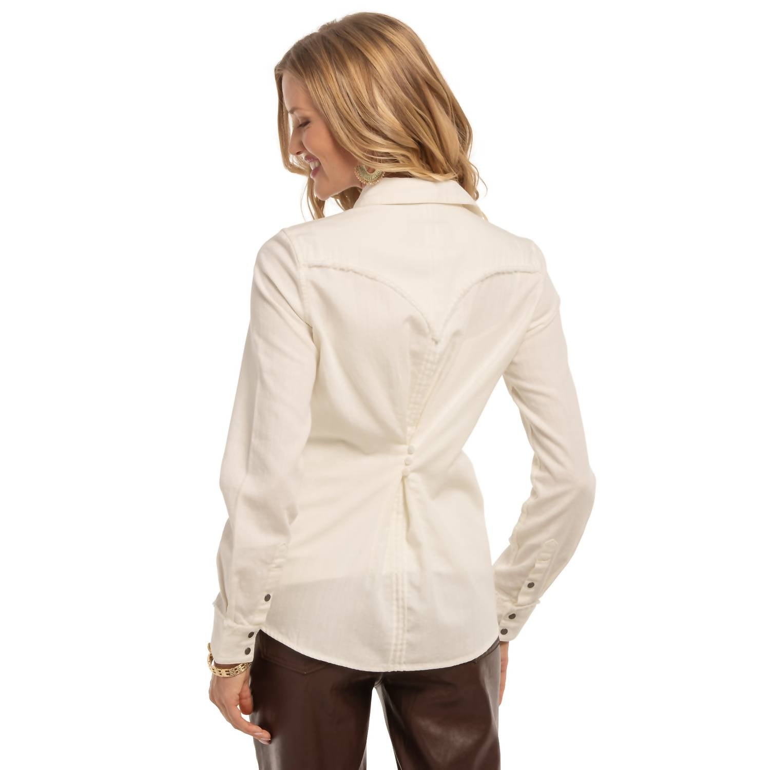 Madison Creek Outfitters Jessie Signature Blend Shirt in salt - women's shirt - detail view