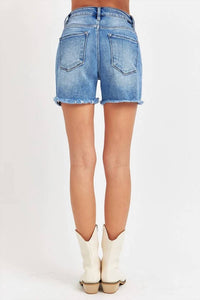 Risen - High Rise Front Seam With Slit Shorts
