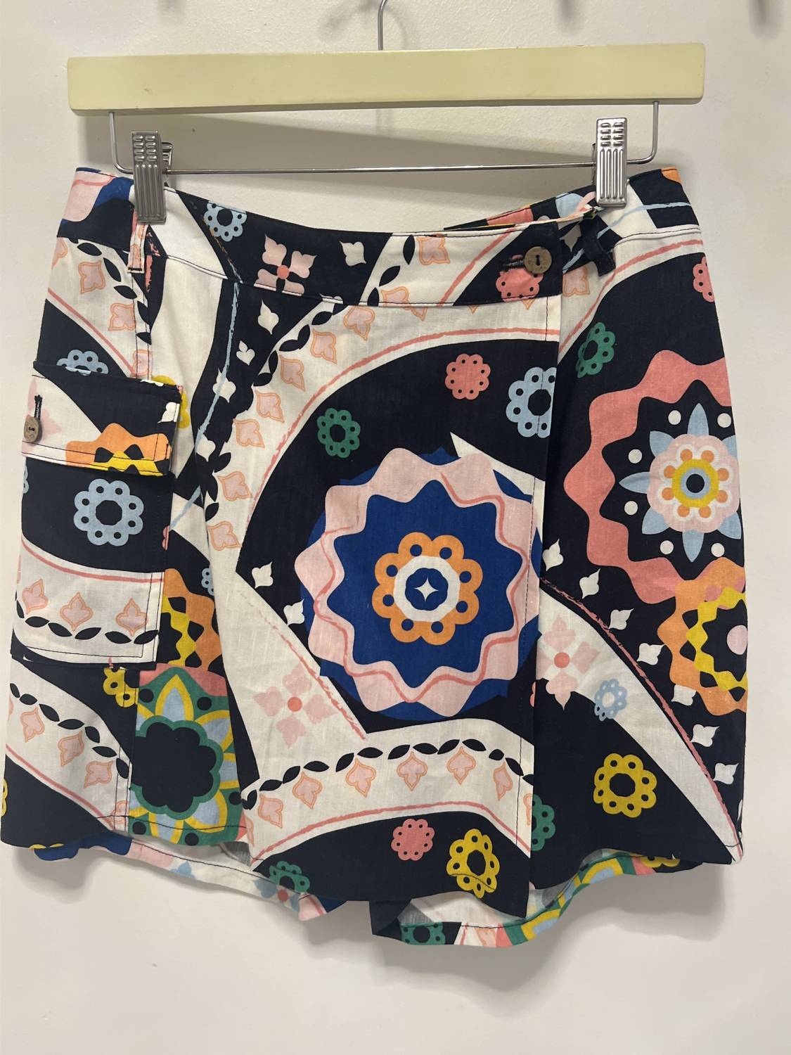 Charlie B - Printed Linen Blend Wrap Skort