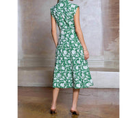 Current Air - Floral Printed Button Down Midi Dress