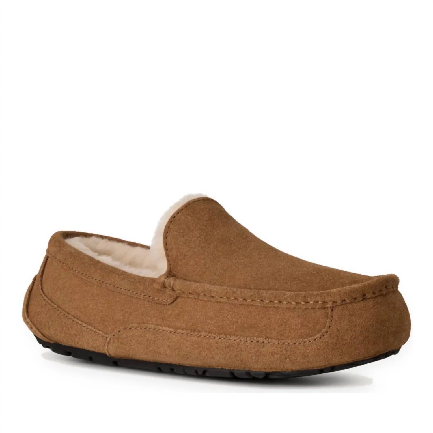 UGG Men's Ascot Suede Closed Toe Slip On Slippers in chestnut - men's loafer