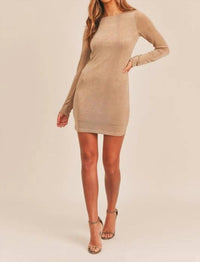Mable - Slinky Open Back Mini Dress With Back Self Tie