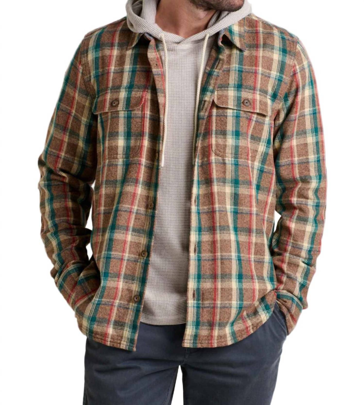TOAD&CO Ranchero Long Sleeve Shirt in beige - men's shirt