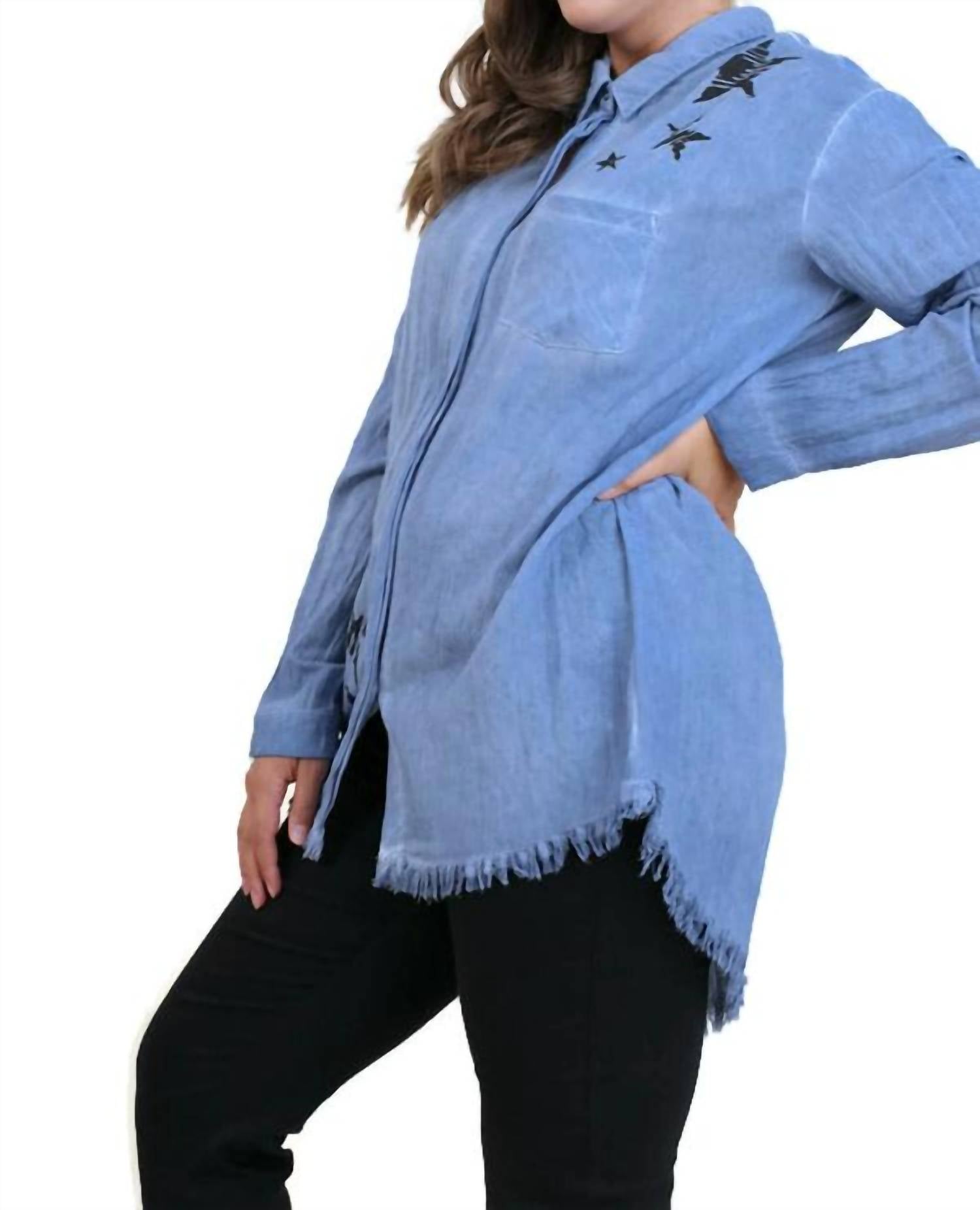 Umgee - Frayed Button Up Shirt