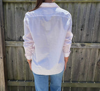 Frank & Eileen Polka Dot Button Down Shirt in pink - women's shirt - detail view