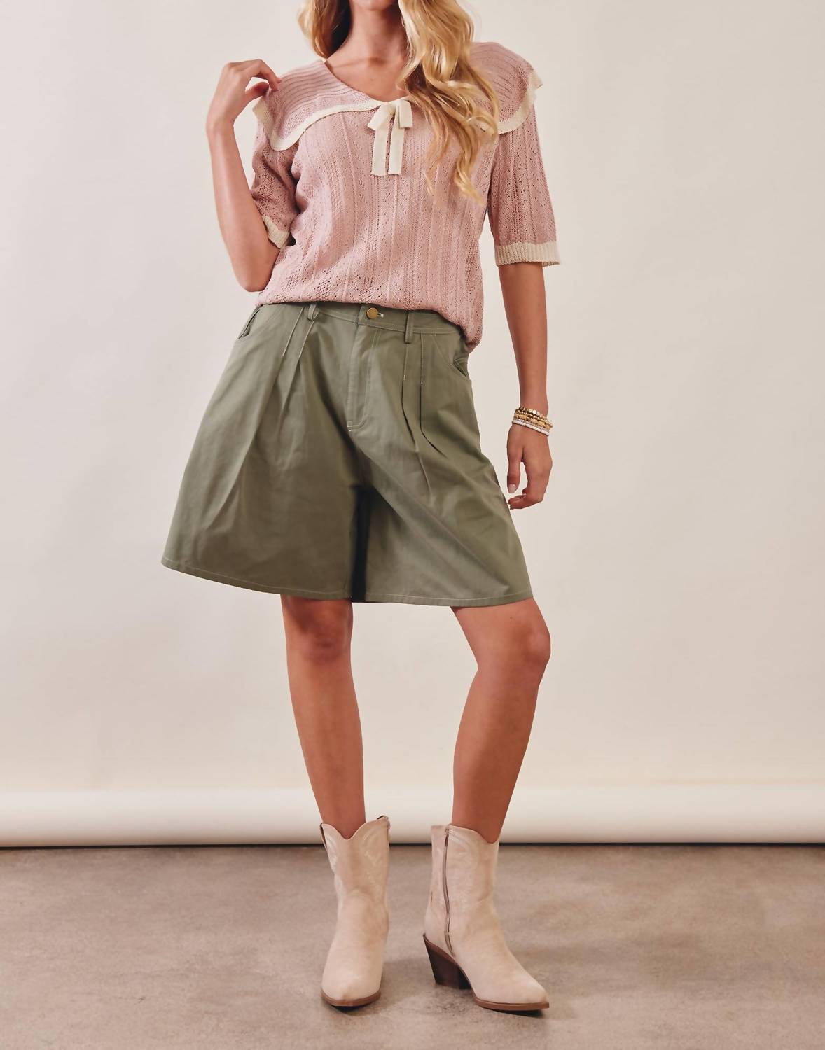 Listicle - Knit Sailor Collar Ribbon Top