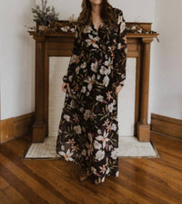 Everly - Long Sleeve Floral Maxi Dress