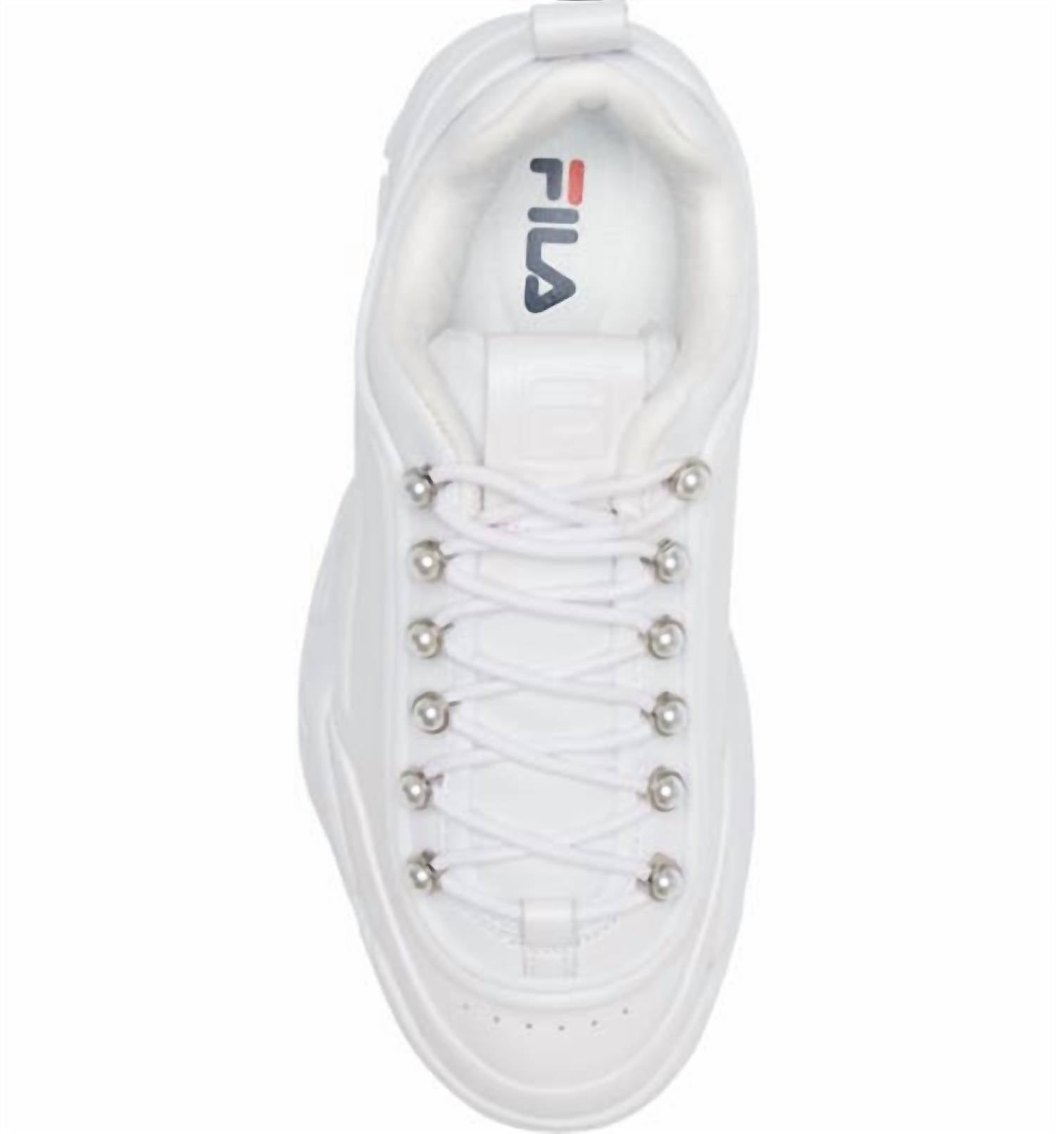 Fila - Women's Disruptor Zero Pearl Leather Sneakers