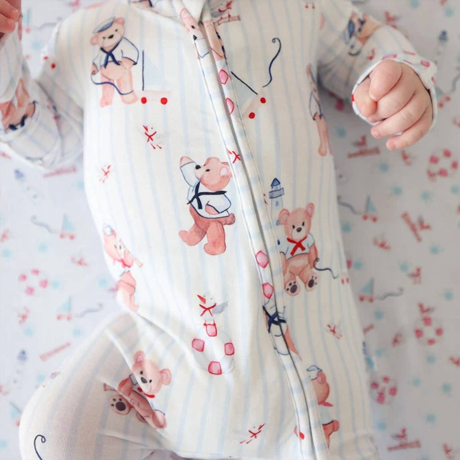 Posh Peanut - Babies Captain Theo Footie Zippered One Piece
