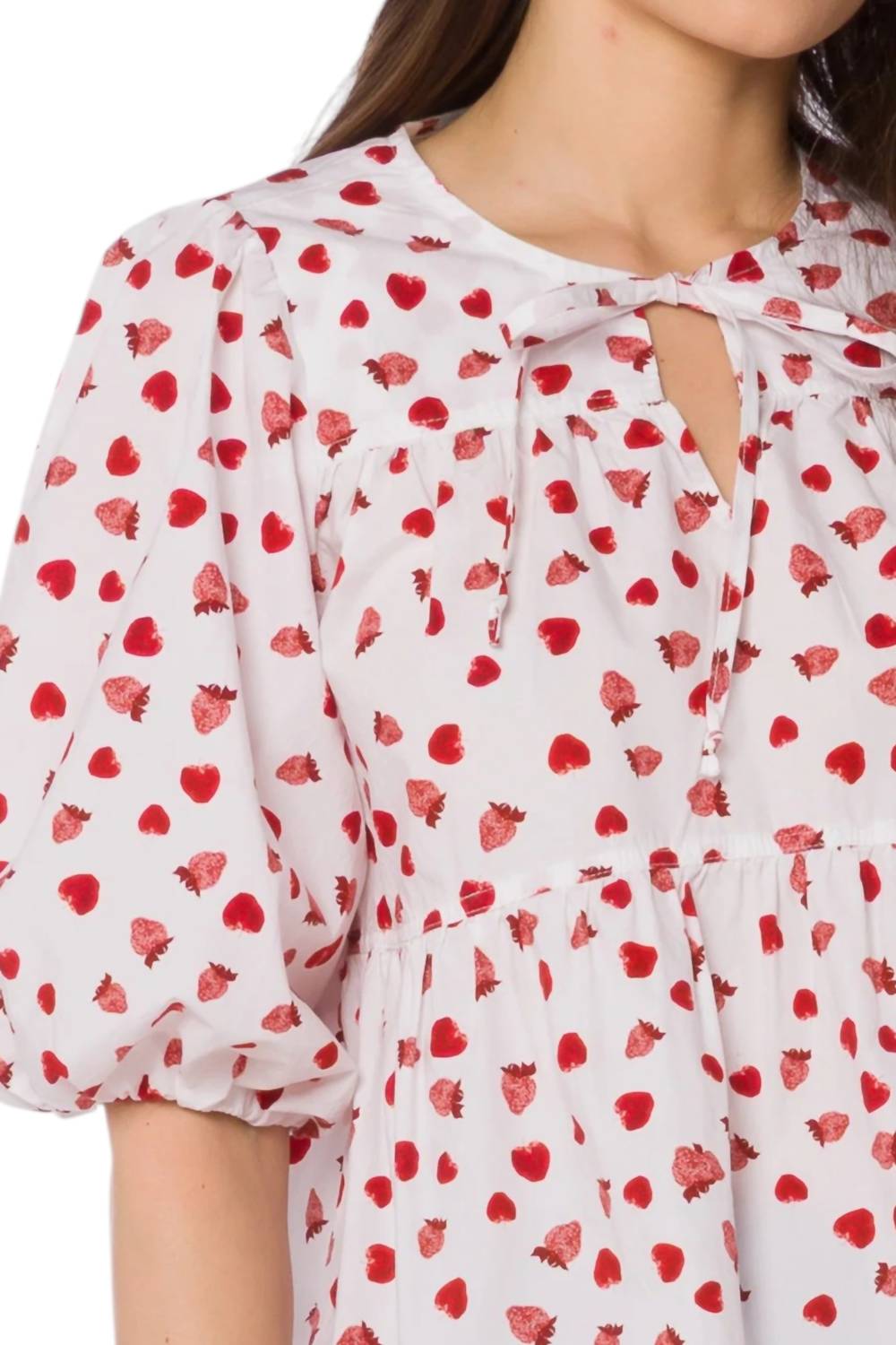Velvet Heart Ferlita Pullover in strawberry fields - women's blouse - detail view