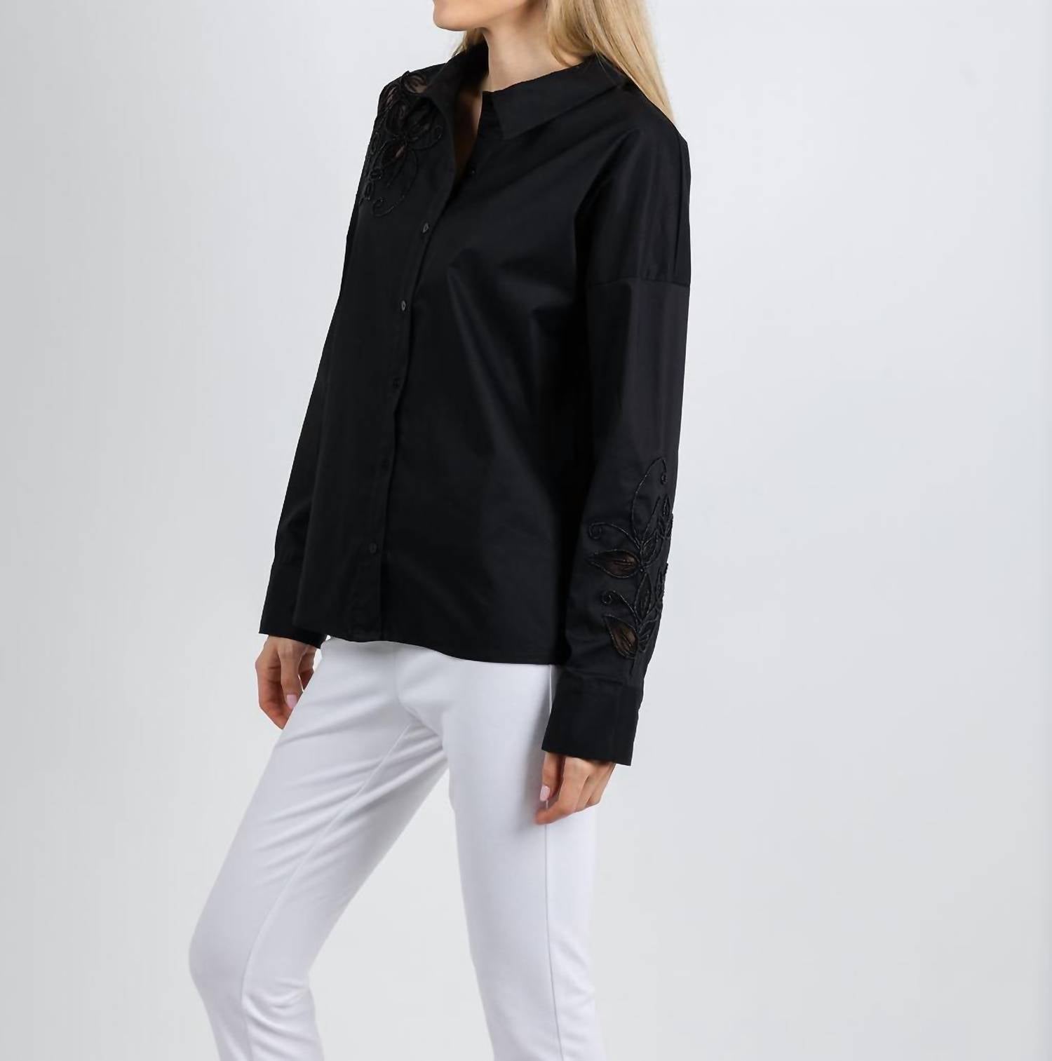 Leo & Ugo - Beaded Flower Button Down Shirt