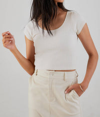 Nsf - Chasse Rib Short Sleeve Ballet Tee