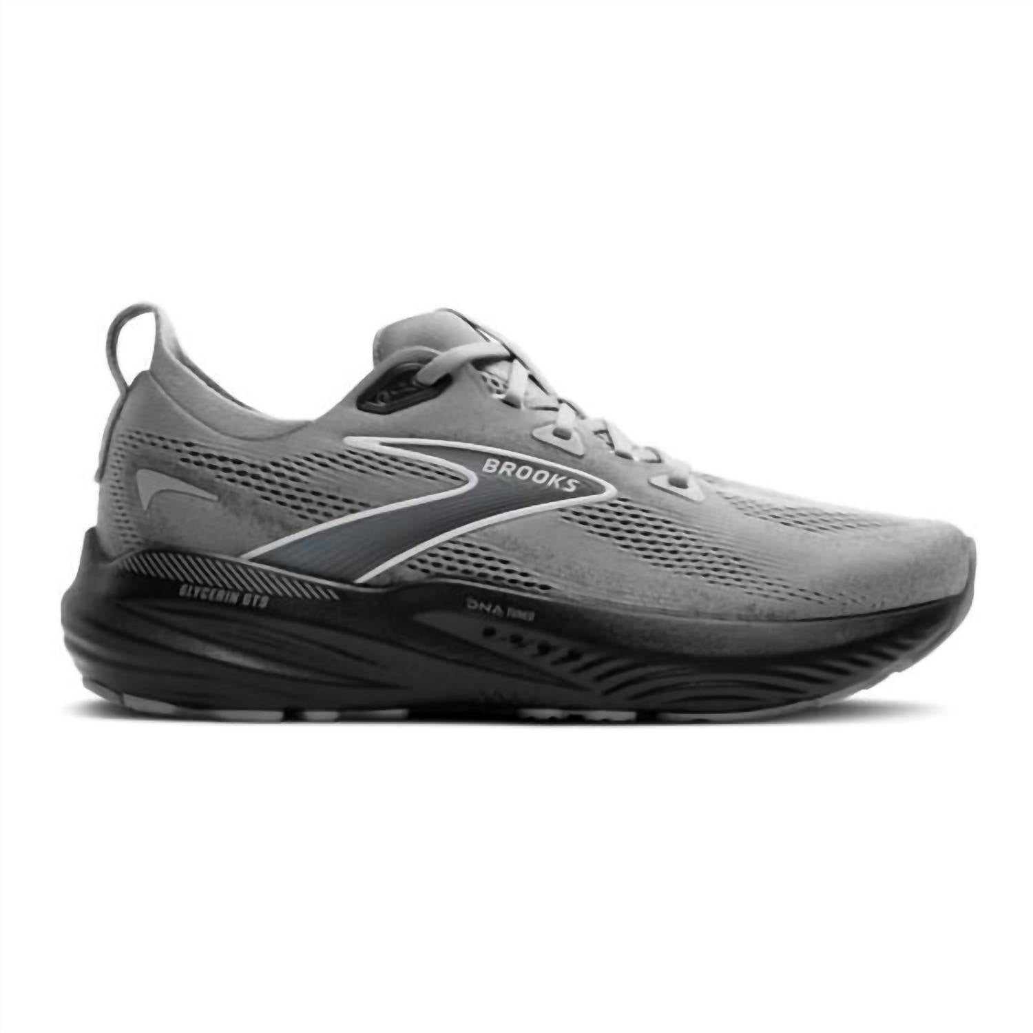 BROOKS Men Glycerin Gts 22 Running Shoes in primer gray ebony bluewash - men's shoe