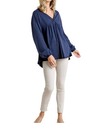 Umgee - Puff Sleeve Babydoll Top