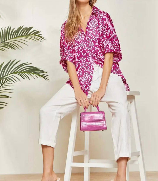 Andree By Unit - Floral Print With Drop Puff Sleeve Blouse