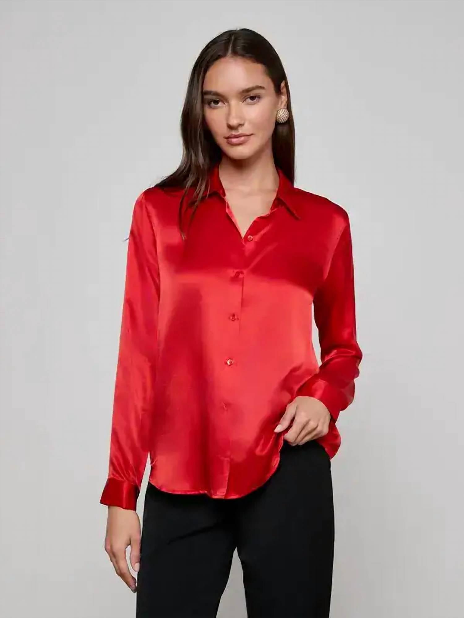 L'Agence - Tyler Silk Blouse Top