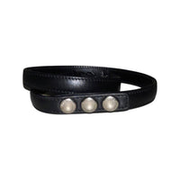 Saint Laurent - Women's Monogram Logo Leather Wrap Snap Bracelet