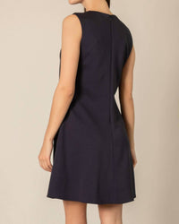 P.CILL Butter Modal Flared Mini Dress in navy - women's dress - detail view