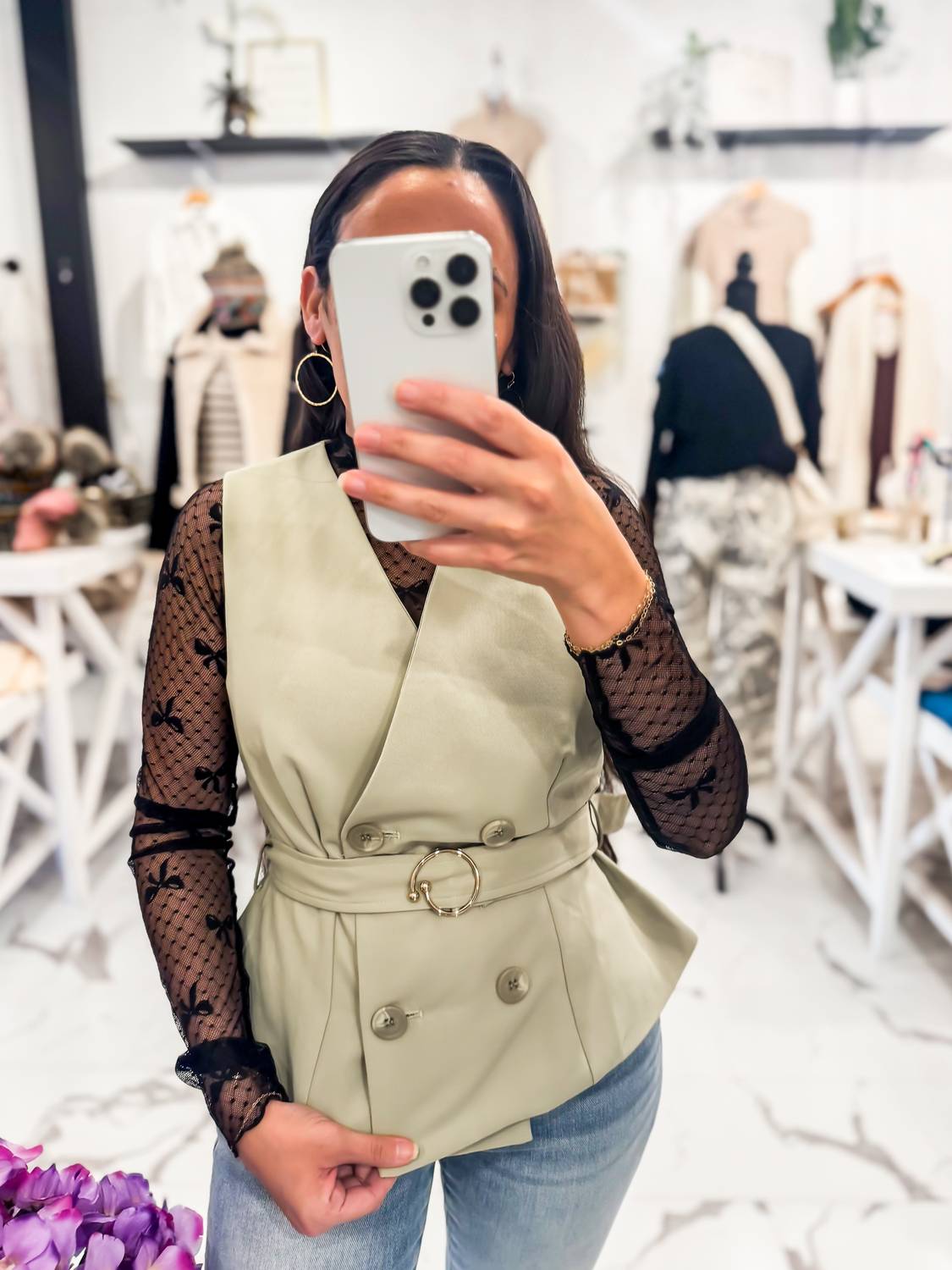 En Saison - Women's London Fog Double Button Vest