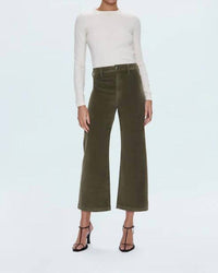 PISTOLA Penny Crop High Rise Wide Leg Jeans in sequoia 1 - women's jeans