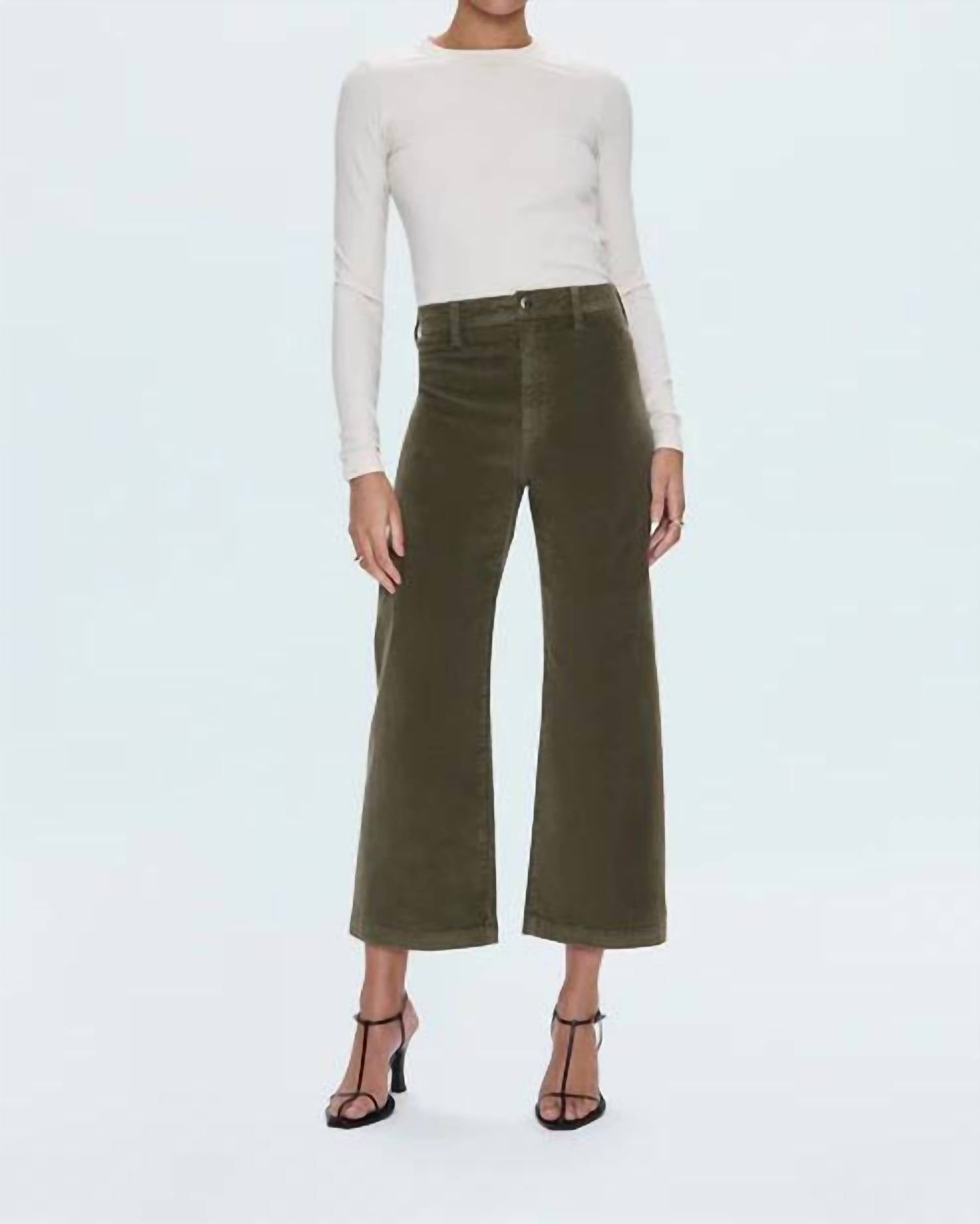 PISTOLA Penny Crop High Rise Wide Leg Jeans in sequoia 1 - women's jeans