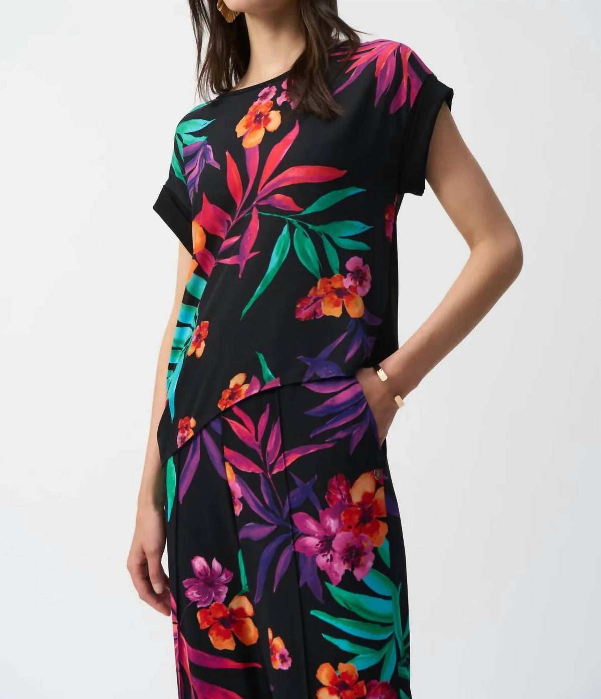 Joseph Ribkoff - Tropical Print Boxy Top