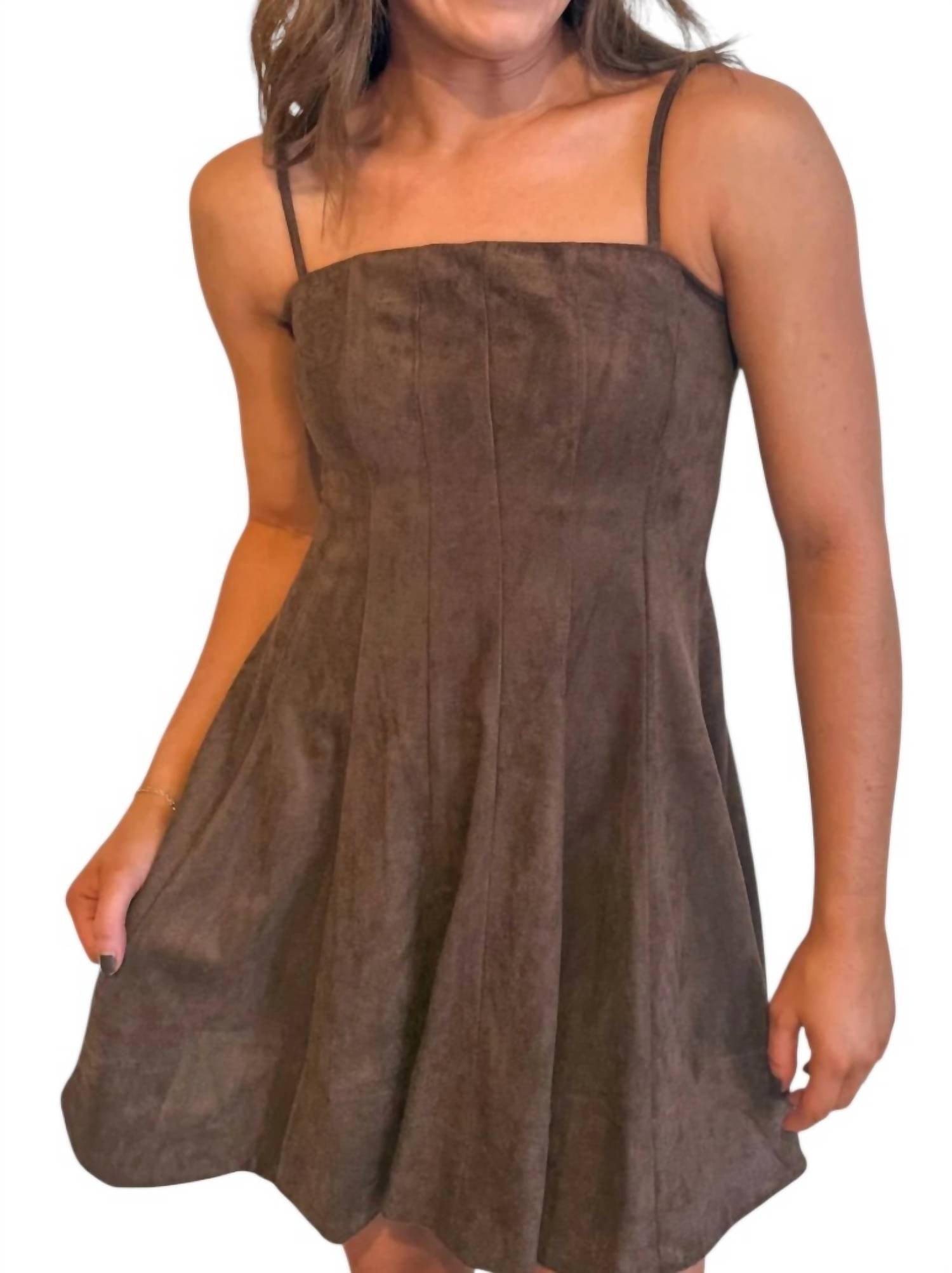 Olivaceous - Litzy Suede Dress